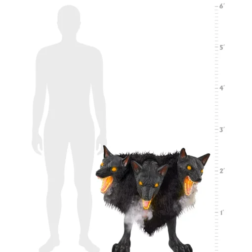 Spirit Halloween 2 Ft 7 In Cerberus Three Headed Dog Animatronic