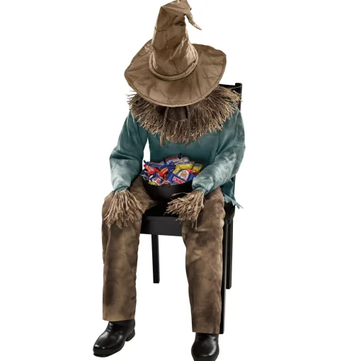 Spirit Halloween 4 Ft 6 In Scary Sitting Scarecrow Animatronic