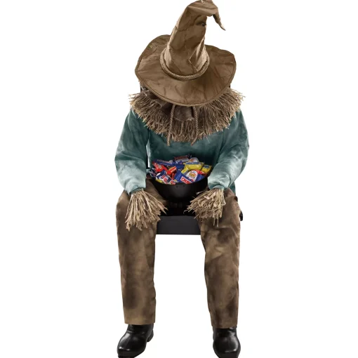 Spirit Halloween 4 Ft 6 In Scary Sitting Scarecrow Animatronic