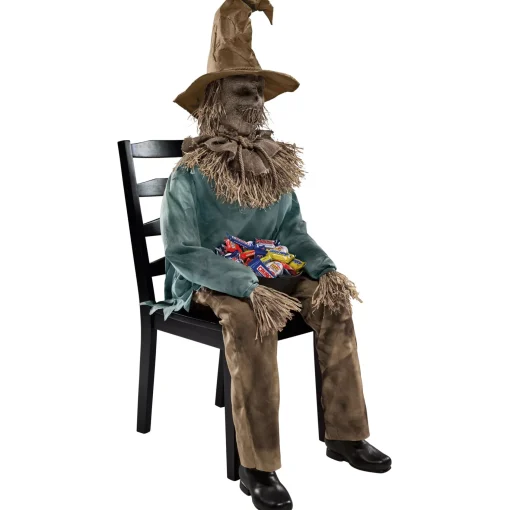 Spirit Halloween 4 Ft 6 In Scary Sitting Scarecrow Animatronic