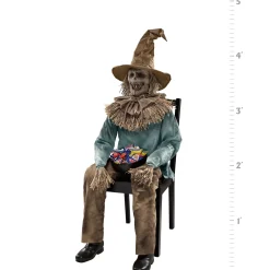 Spirit Halloween 4 Ft 6 In Scary Sitting Scarecrow Animatronic