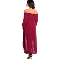 Women Spirit Halloween Adult Burgundy Peasant Dress
