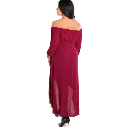 Women Spirit Halloween Adult Burgundy Peasant Dress