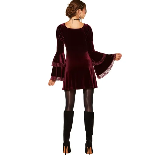 Women Spirit Halloween Adult Burgundy Vampire Dress