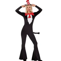 Women Spirit Halloween Adult Cat in the Hat Bell Bottom Costume - Dr. Seuss