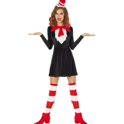 Women Spirit Halloween Adult Cat in the Hat Dress - Dr. Seuss