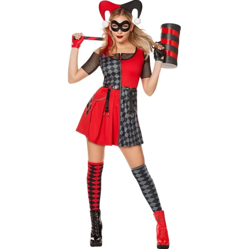 Women Spirit Halloween Adult Harley Quinn Dress Costume - DC Villains