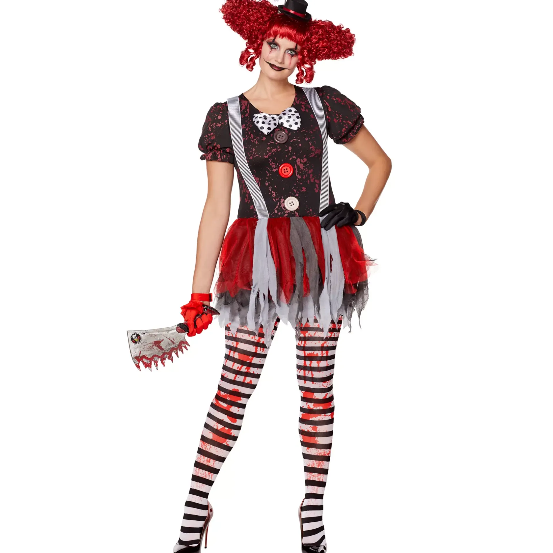 Women Spirit Halloween Adult Horror Clown Plus Size Costume