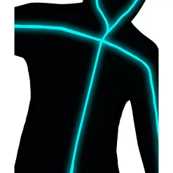 Spirit Halloween Adult Light-Up EL Wire Blue Stick Figure Costume