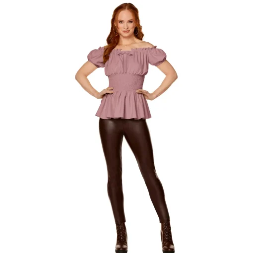 Women Spirit Halloween Adult Mauve Peasant Top