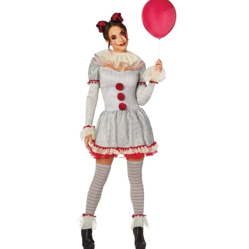Women Spirit Halloween Adult Pennywise Clown Dress Costume - It: Chapter Two