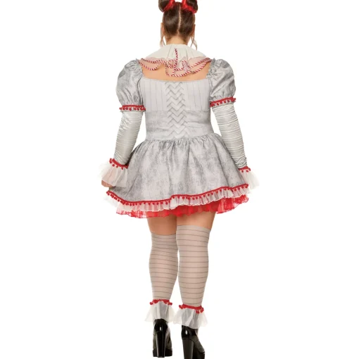 Women Spirit Halloween Adult Pennywise Clown Dress Costume - It: Chapter Two