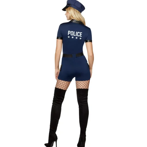 Women Spirit Halloween Adult Police Officer Romper Costume