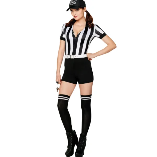 Women Spirit Halloween Adult Referee Romper Costume