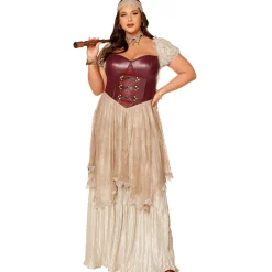 Women Spirit Halloween Adult Romantic Pirate Dress Costume