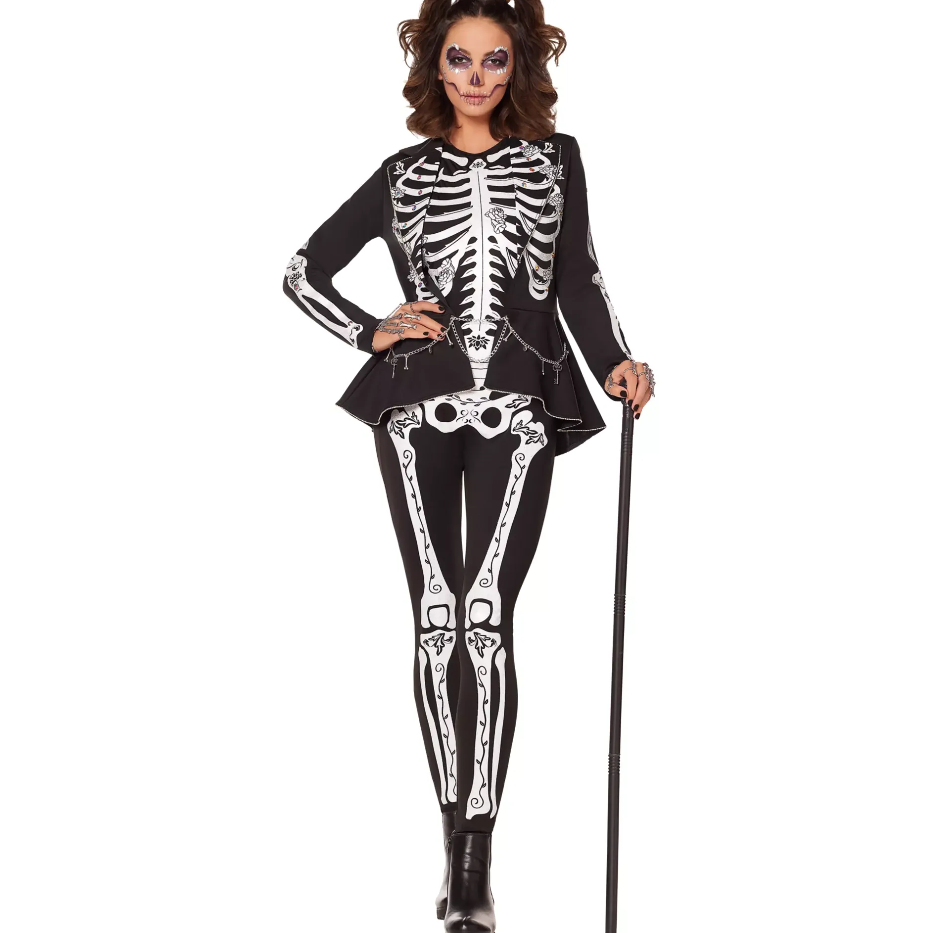 Women Spirit Halloween Adult Skeleton Plus Size Costume - The Signature Collection