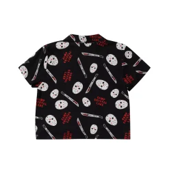 Spirit Halloween Adult Tie Front Jason Voorhees Shirt - Friday the 13th
