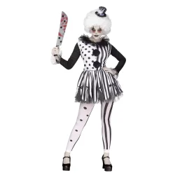 Women Spirit Halloween Adult Twisted Trickster Clown Costume