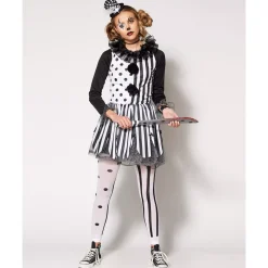 Women Spirit Halloween Adult Twisted Trickster Clown Costume