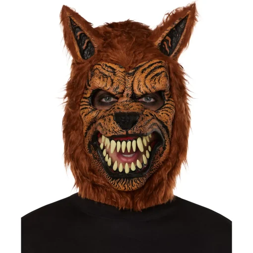 Spirit Halloween Animotion Brown Werewolf Full Mask