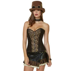 Women Spirit Halloween Applique Steampunk Corset
