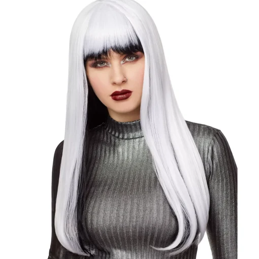 Women Spirit Halloween Black and White Wig