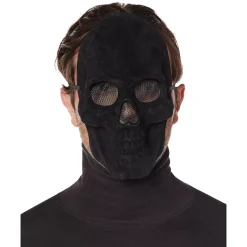 Spirit Halloween Black Velvet Skull Half Mask