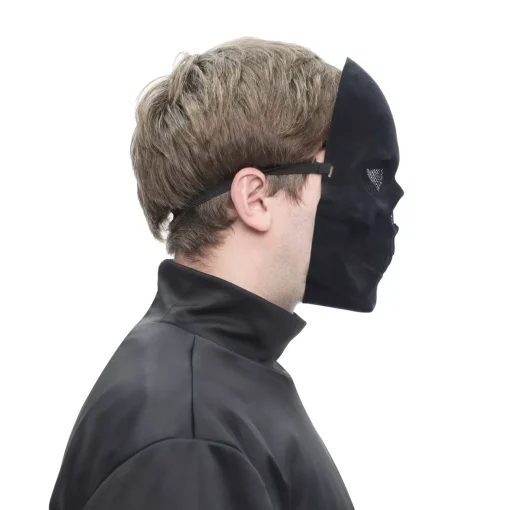 Spirit Halloween Black Velvet Skull Half Mask