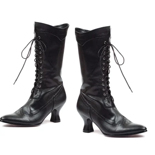 Women Spirit Halloween Black Victorian Boot