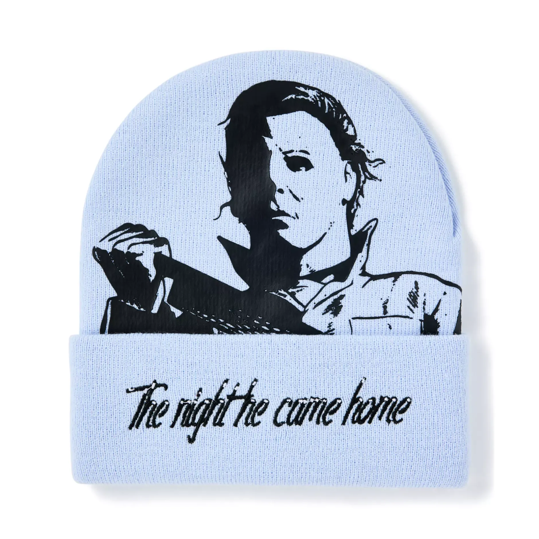 Spirit Halloween Blue The Night He Came Home Cuff Beanie Hat - Halloween