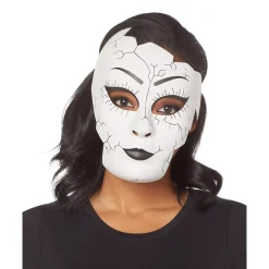Spirit Halloween Broken Doll Half Mask