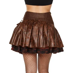 Women Spirit Halloween Brown Steampunk Skirt