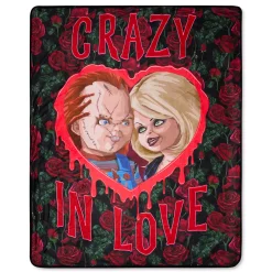 Spirit Halloween Chucky and Tiffany Crazy in Love Fleece Blanket