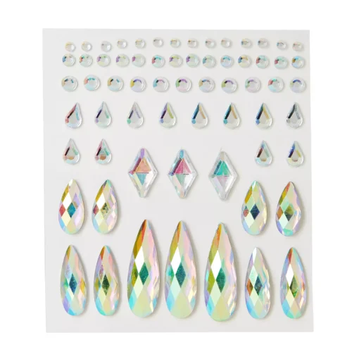 Spirit Halloween Clear Press On Gem Stones 65 Piece Set
