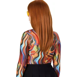 Women Spirit Halloween Heat Resistant Copper Wig with Bangs