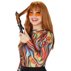 Women Spirit Halloween Heat Resistant Copper Wig with Bangs