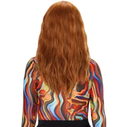 Women Spirit Halloween Heat Resistant Copper Wig with Bangs