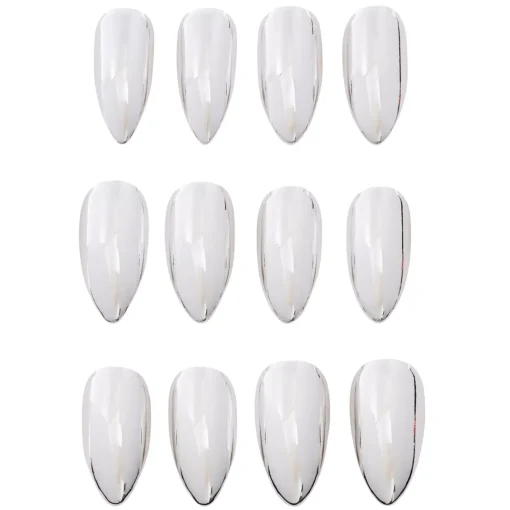 Spirit Halloween Horror Icon Silver Press On Nails