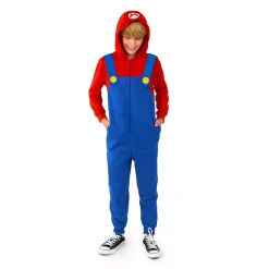 BOY Spirit Halloween Kids Mario Jumpsuit With Hood - Super Mario Bros.