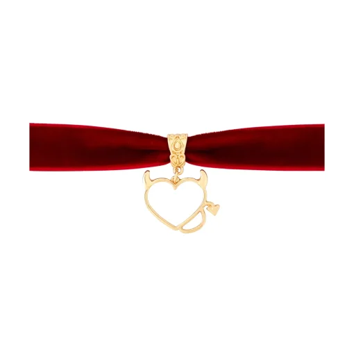 Spirit Halloween Kids Red Devil Heart Choker Necklace