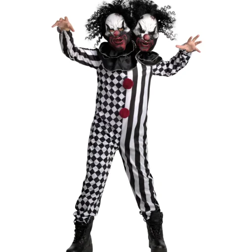 BOY Spirit Halloween Kids Two-Headed Clown Costume