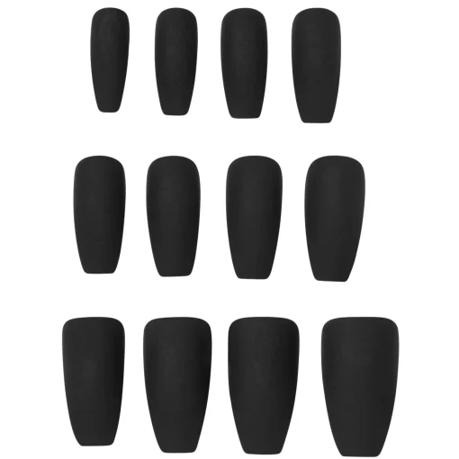 Spirit Halloween Matte Black Coffin Press On Nails