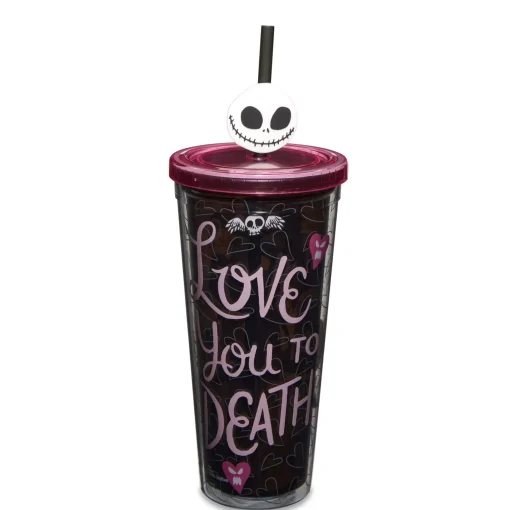 Spirit Halloween Misfit Love Cup with Straw 24 oz. - The Nightmare Before Christmas