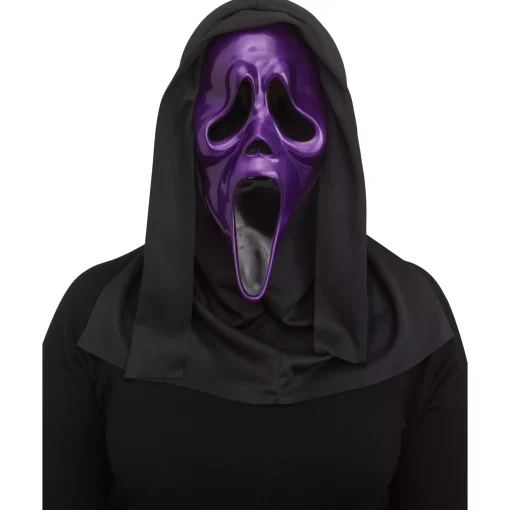 Spirit Halloween Purple Ghost Face Metallic Full Mask