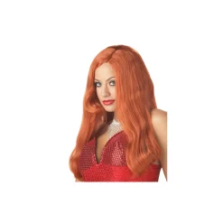 Women Spirit Halloween Red Silver Screen Sensation Wig