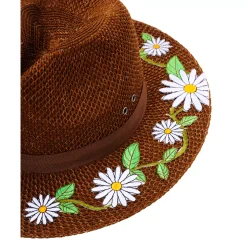 Spirit Halloween '60s Flower Embroidered Hippie Hat