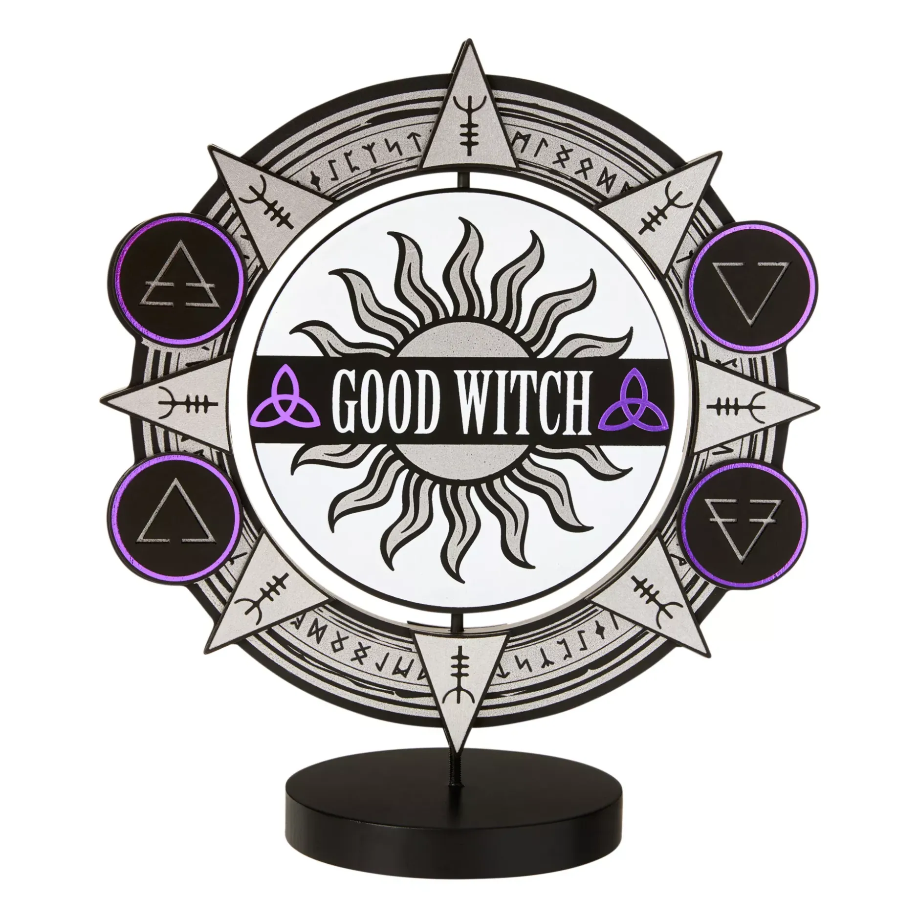 Spirit Halloween Spinning Bad Witch Good Witch Tabletop Sign