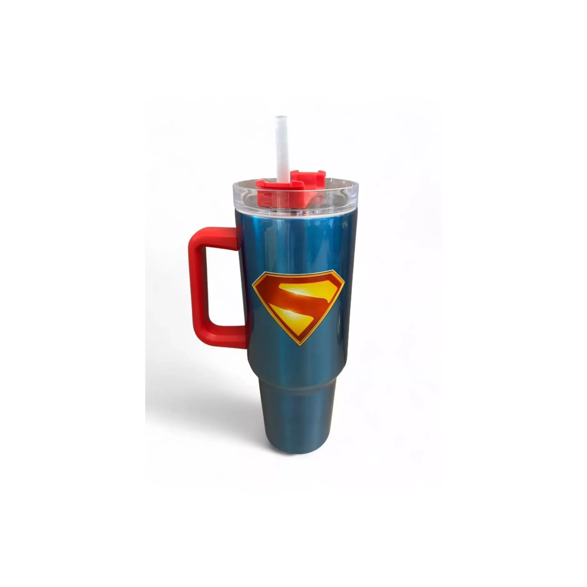 Spirit Halloween Superman 2025 Logo Tumbler with Straw - 40 oz.
