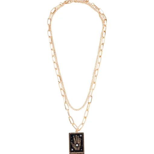 Women Spirit Halloween Tarot Chain Necklaces - 2 Pack