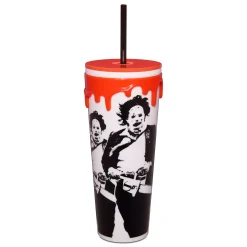 Spirit Halloween The Texas Chainsaw Massacre Leatherface Blood Drip Cup with Straw - 26 oz.